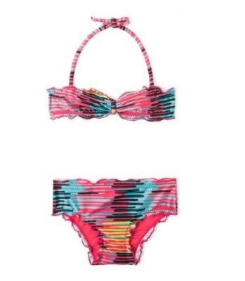 China Colourful And Striped Childrens Bandeau Swimsuit - Pipoca Doce for sale