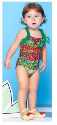 China Colourful, Flowery, One-piece Little Girl`s Swimsuit - Monet Baby for sale