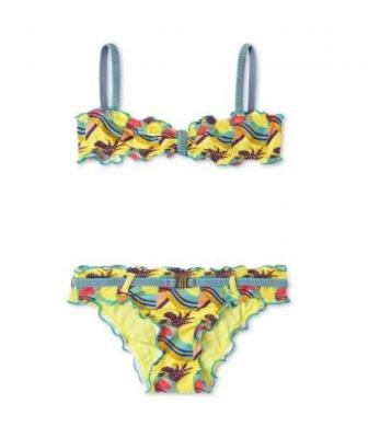 China Girls Printed Bikini With Ruffle Trim - Avalon Girl for sale