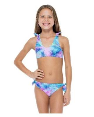 China Girls' Reversible Patterned Bra Bikini - Palmares Knot Halter for sale