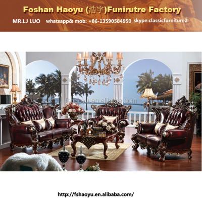 China Dubai Tufted Royal Genuine Leather Sofa , Living Home Furniture for sale