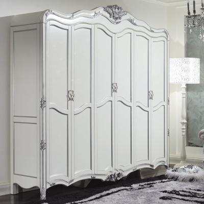 China Elegant white color design foldable bedroom wardrobes, almirah wood designs, hotel wardroble for sale