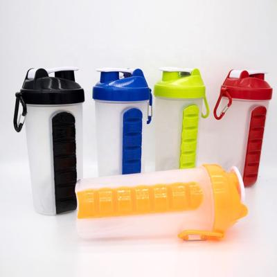 China Viable Portable Protein Spider Water Shaker Cup With 7 Day Pill Box for sale