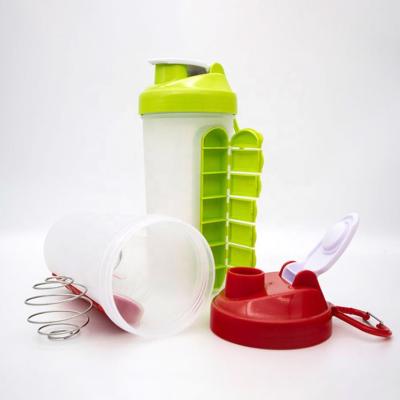 China Sustainable Portable Protein Spider Shaker Cup With Daily Pill Box for sale