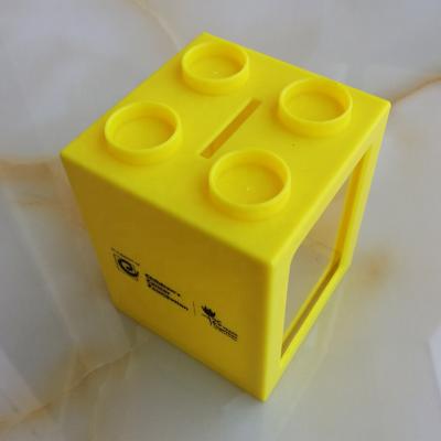 China popular lego piggy bank money bank plastic square building brick block coin cash piggy bank for sale