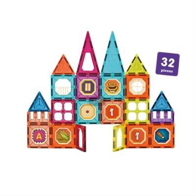 China Intellectual Development Magnetic Building Toys 32 Piece 32 Piece Magnetic Building Block DIY Magnetic Children's Learning Toy Building Block 7.5CM for sale