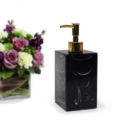 China Minimalist 1 Set of Resin Marble Nordic Minimalist Black Soap Dispenser, Hotel Bathroom Kitchen Decorative Hand Pump Dispenser for sale