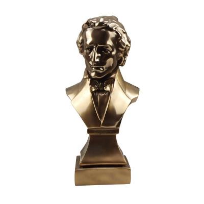 China Custom sculpture cold cast copper Chopin head decoration desk decoration resin crafts in character Europe and America factory direct sales for sale