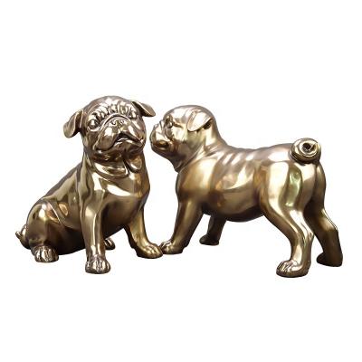 China Europe and America cold-melt copper factory customized wholesale artwork, creative home decorations, double dog bronze ornaments, resin crafts for sale