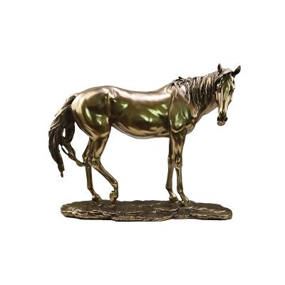 China Europe and America factory customization cold cast hotel decorations horse decoration resin copper home crafts for sale