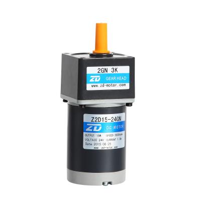 China ZD Best Selling Waterproof MOTOR 25W 12V /24V/90V DC Geared Motor, Reduction Ratio 3:1-18:1, Two Stage Gear for sale