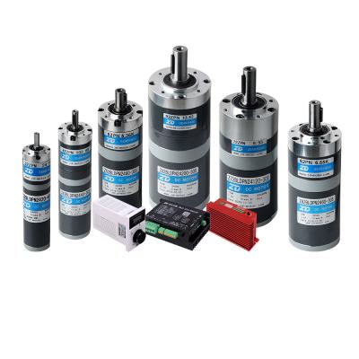 China ZD totally enclosed 32mm 42mm 52mm 62mm 72mm, 10W 40W 60W 90W 120W to 300W, 12v 24V brush or brushless DC gear planetary motor for sale