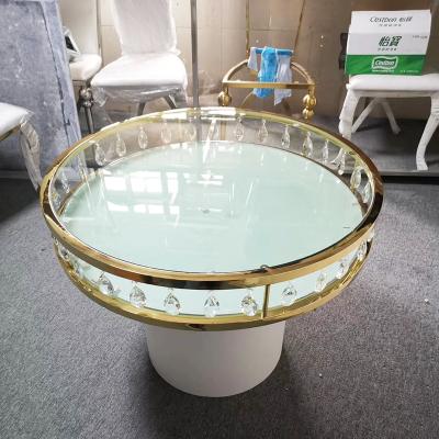 China Modern luxury commercial dining table and chair modern furniture metal gold stainless steel for restaurant and weeding for sale