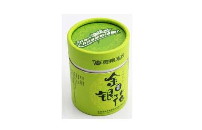 China Customized ECO - Friendly Round Cardboard Box For Tea Leaf Green for sale