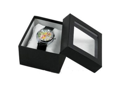 China Smart Matt Lamination Black Cardboard Watch Gift Box With Pillow for sale