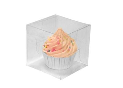 China Fashional Clear Plastic Cupcake Boxes / Foldable Plastic Boxes Packaging for sale