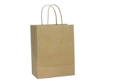 China Family Use Plain Kraft Paper Gift Bags Kraft Paper Shopping Bags With Handles for sale