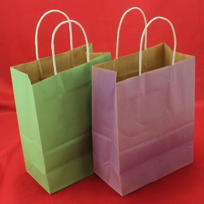 China Foldable Colored Paper Gift Bags / Recyclable Twisted Handle Paper Bags for sale