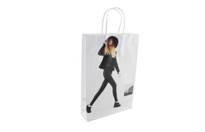 China Durable Cloth Store Coloured Kraft Paper Bags With Twisted Handles for sale