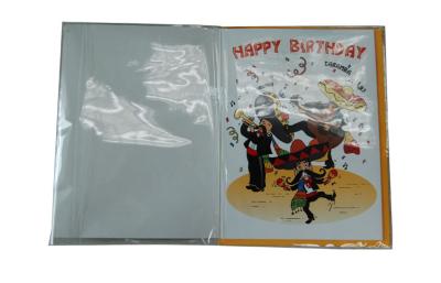 China Happy Birthday 35s Voice Paper Folding Greeting Cards With Glossy Lamination  for sale