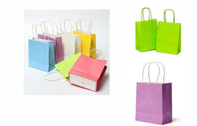 China Promotional Kraft Paper Carrier Bags / 200gsm Kraft Paper Food Packaging Bags for sale