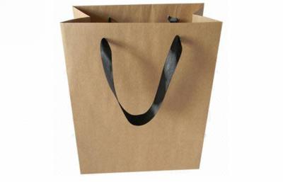 China Handmade Block Bottom Brown Kraft Paper Bags For Advertisements for sale