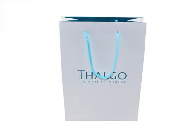 China Recyclable Small Personalized White Paper Shopping Bags With Handles for sale