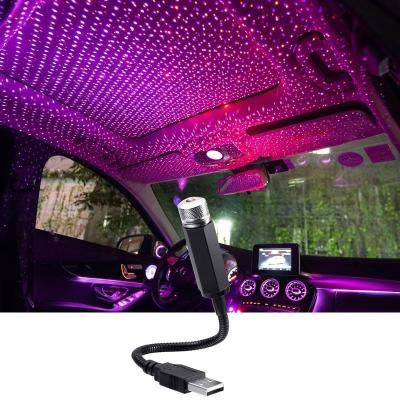 China Modern Mini LED Car Roof Star Night Light Atmosphere Projector Galaxy USB Decorative Adjustable Adjustable For Auto Roof Room Ceiling Decor for sale