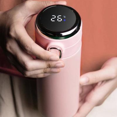 China Wholesale 500Ml Business Double Wall Thermos Led Touch Screen With Temperature Vacuum Cup 304 Stainless Steel Water Bottle for sale