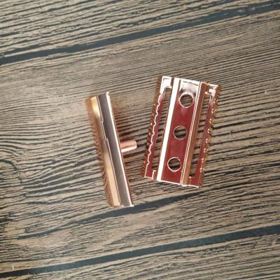 China Dishi Blade Classic Metal Not Electric Twin Private Label Single Blade Rose Gold Zinc Alloy Double Head Edge Safety Razor for sale