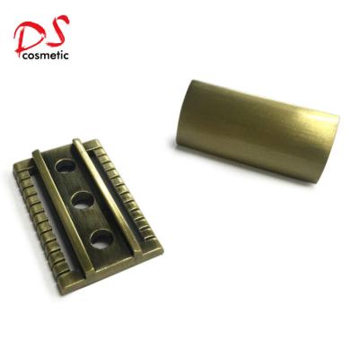 China Twin Blade Old Brass Dishi Type Shaving Razor Head For Double Edges Safety Shaving Razor for sale