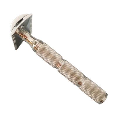 China Twin Silver Color Dishi Blade Comb Open Head Razor With Spot Handle 316 Steel Safety Razor Cnc for sale