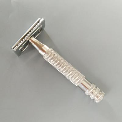 China Twin Blade Dishi E-metal Razor Head With CNC 316 Stainless Steel Handle Barber Razor For Men Shaving for sale