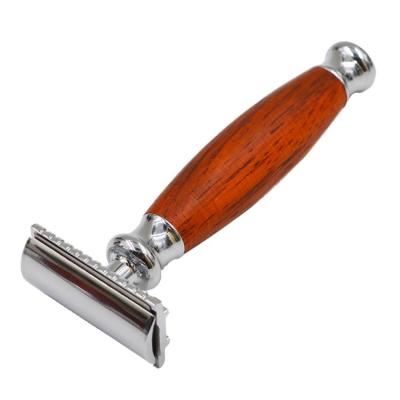 China High Quality Twin Blade Dishi Rose Wood Long Handle Classic Double Edge Safety Razors Wooden Handle for sale