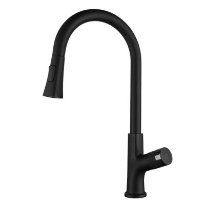 China Sense Faucets Contemporary Deck Mounted Black Kitchen Pull Out Spray Mixer Kitchen Sensor Faucet for sale