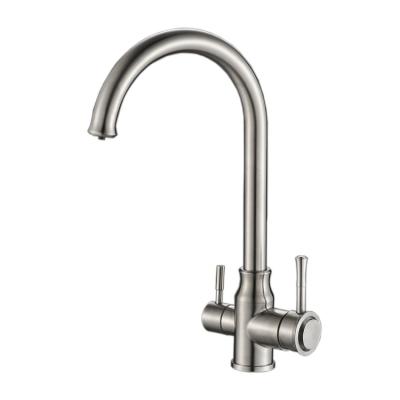 China High Quality Water Purifier Faucet Stainless Steel 3 Way Water Purifier Faucet Brushed Nickel Kitchen Faucet for sale