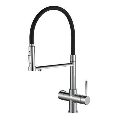 China Water Purifier Faucet Hot Cold Water Pull Out Sprayer Sink Mixer Tap Water Purifier Kitchen Brass Faucet for sale