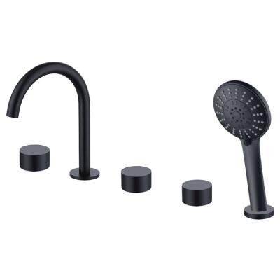 China Without Hose Bathroom Sliding Bar Bathtub Set Retractable Black Tub Faucet Brass Tub Faucet With Hand Held Shower Set for sale