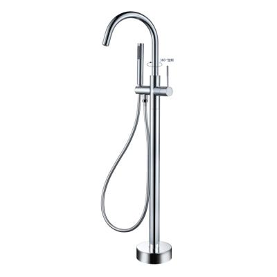 China With Slide Bar Chrome Bathtub Mixer Tap Floor Mount Tub Faucet Bathroom Bath And Shower Brass Mixer Tap for sale