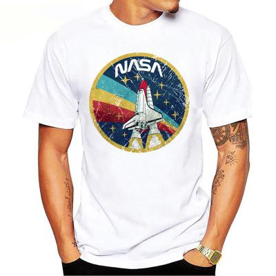 China 100% NASA Couples Polyester Loose Short Sleeve Unisex T-Shirt Men for sale