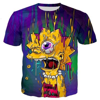 China Hot sale anti-shrink hip hop T-shirt men the simpsons 3D printing anime digital sublimation T-shirt with reasonable price for sale