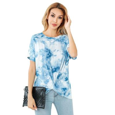 China Anti-pilling Custom Made High Quality Dye Tied Tie Short Sleeve T-Shirt For Women Casual for sale