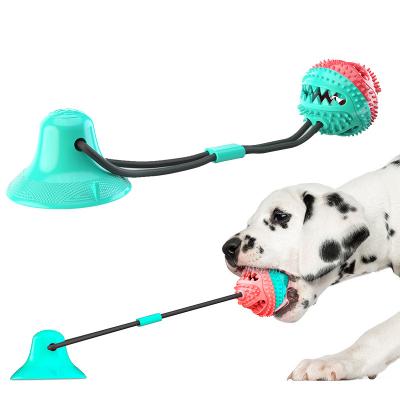 China Viable Dog Molar Bite Toys With Suction Cup Doggie Traction Ball Dog Chew Toy For Dogs Tooth Clean for sale