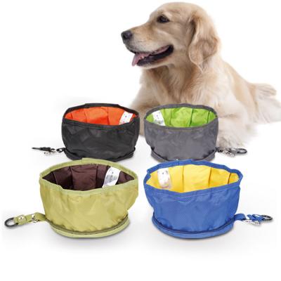 China Wholesale Viable Oxford Clean Folding Waterproof Outdoor Travel Pet Bowl Portable Pet Water Bowl for sale