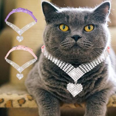 China New Arrival Stretch Pet Collar Dog Chain Cat Crystal Collar Pet Products Puppies Accessories JEWELED for sale