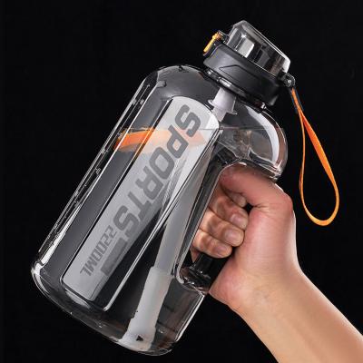 China Hot Selling Large Capacity Waterbottle Motivational Workout Water Bottle Half Gallon Stocked Water Bottle With Stickers for sale