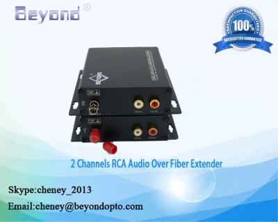 China Stereo RCA audio Over fiber extender for radio fiber transmission,2ch RCA audio to fiber transmitter and receiver for sale