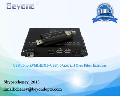 China KVM with USB3.0/2.2/1.1 fiber optical converter,USB3.0 to KVM (HDMI +USB3.0) Fiber optic converter, for sale