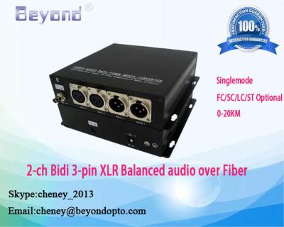 China 2 CH BIDI Balanced Audio（XLR）To Fiber Optic,Audio fiber extender,audio fiber transmitter and receiver for sale