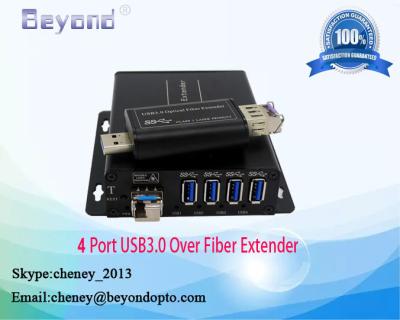 China 4 port USB3.0 over fiber extender,4 port USB HUB to fiber converter,USB HUB to fiber transmitter and receiver for sale